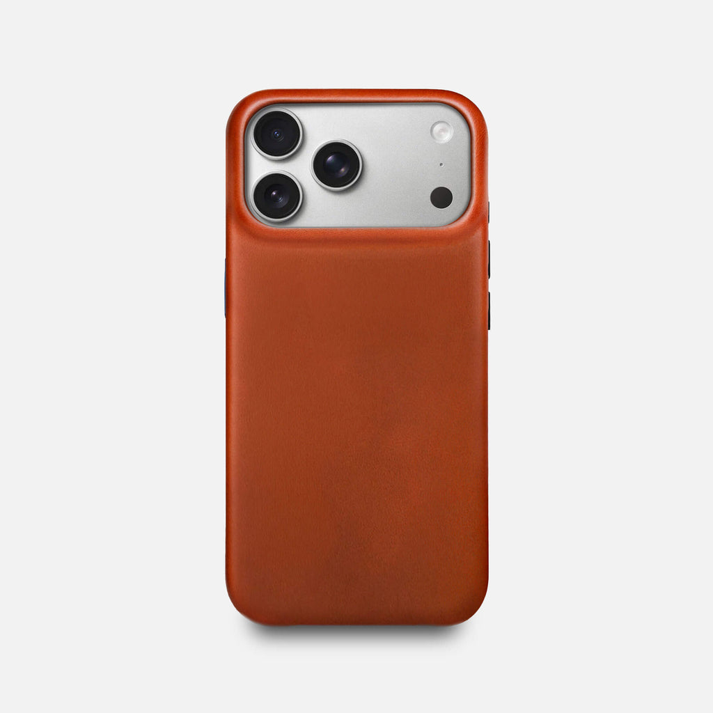 Leather iPhone 17 Pro Shell Case, MagSafe - Saddle Brown