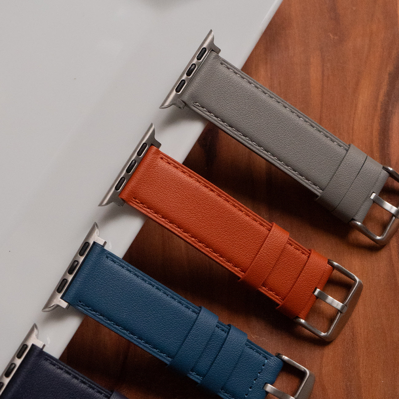 Luxury Nappa Leather Apple Watch Band Straps – Orange