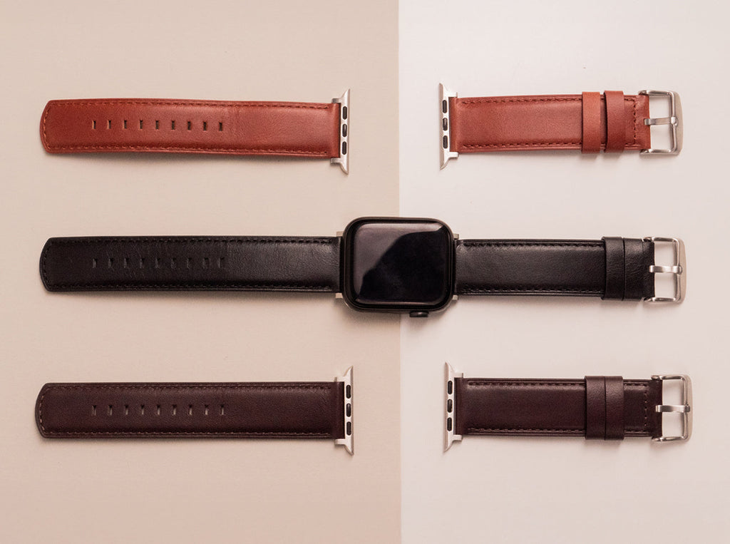 Luxury Leather Apple Watch Band Straps – Black
